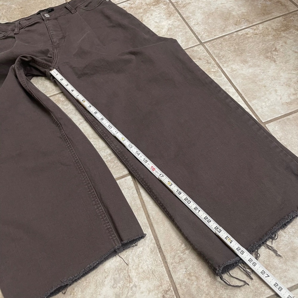 Banana Republic Womens Wide Leg Crop Pants‎ Size 26/2 Brown Raw Hem Casual - Picture 5 of 7